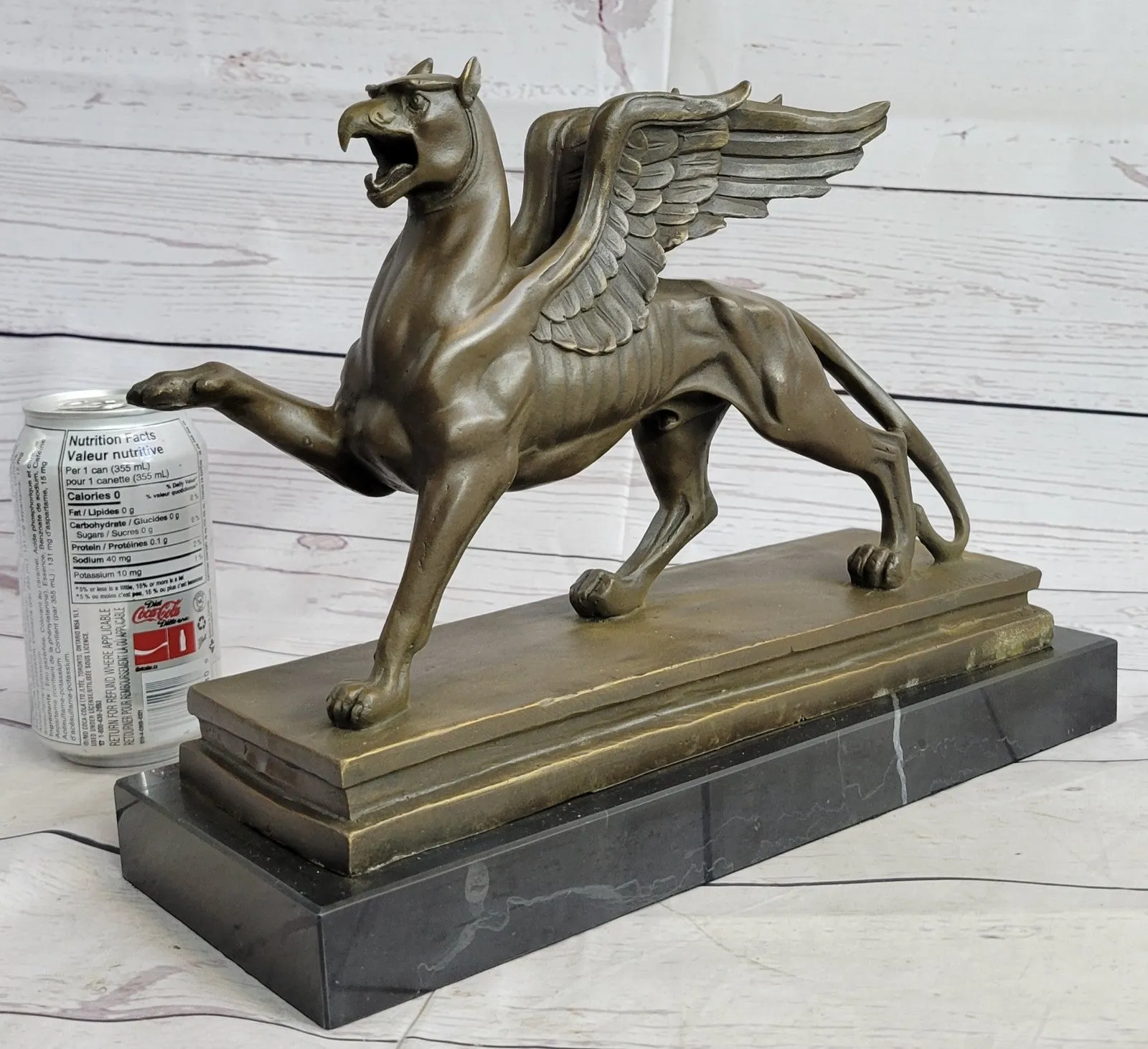 Handcrafted bronze sculpture SALE Base Marble With Griffin Hot Cast