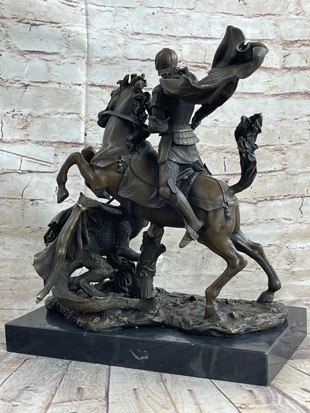 Magnificent Bronze Statue: Saint George on Horseback - Aldo Vitaleh Sculpture Sale