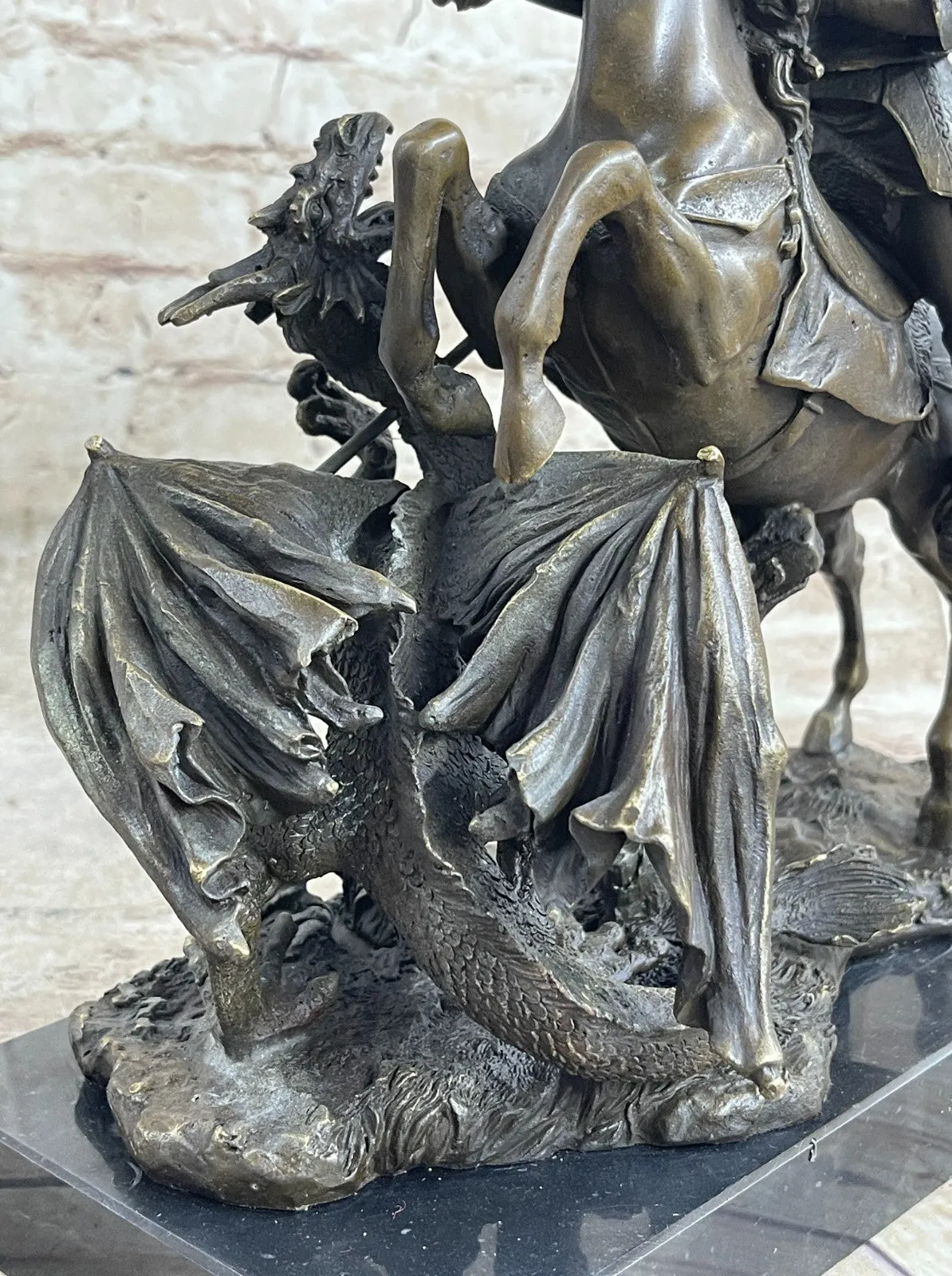 Magnificent Bronze Statue: Saint George on Horseback - Aldo Vitaleh Sculpture Sale