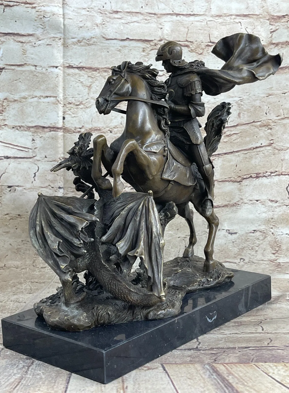 Magnificent Bronze Statue: Saint George on Horseback - Aldo Vitaleh Sculpture Sale