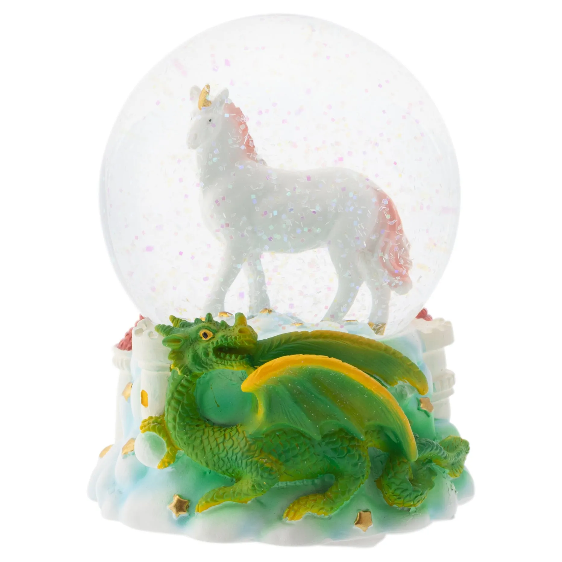 Majestic Unicorn and Dragon 100MM Musical Snow Globe Plays Tune You Are My Sunshine