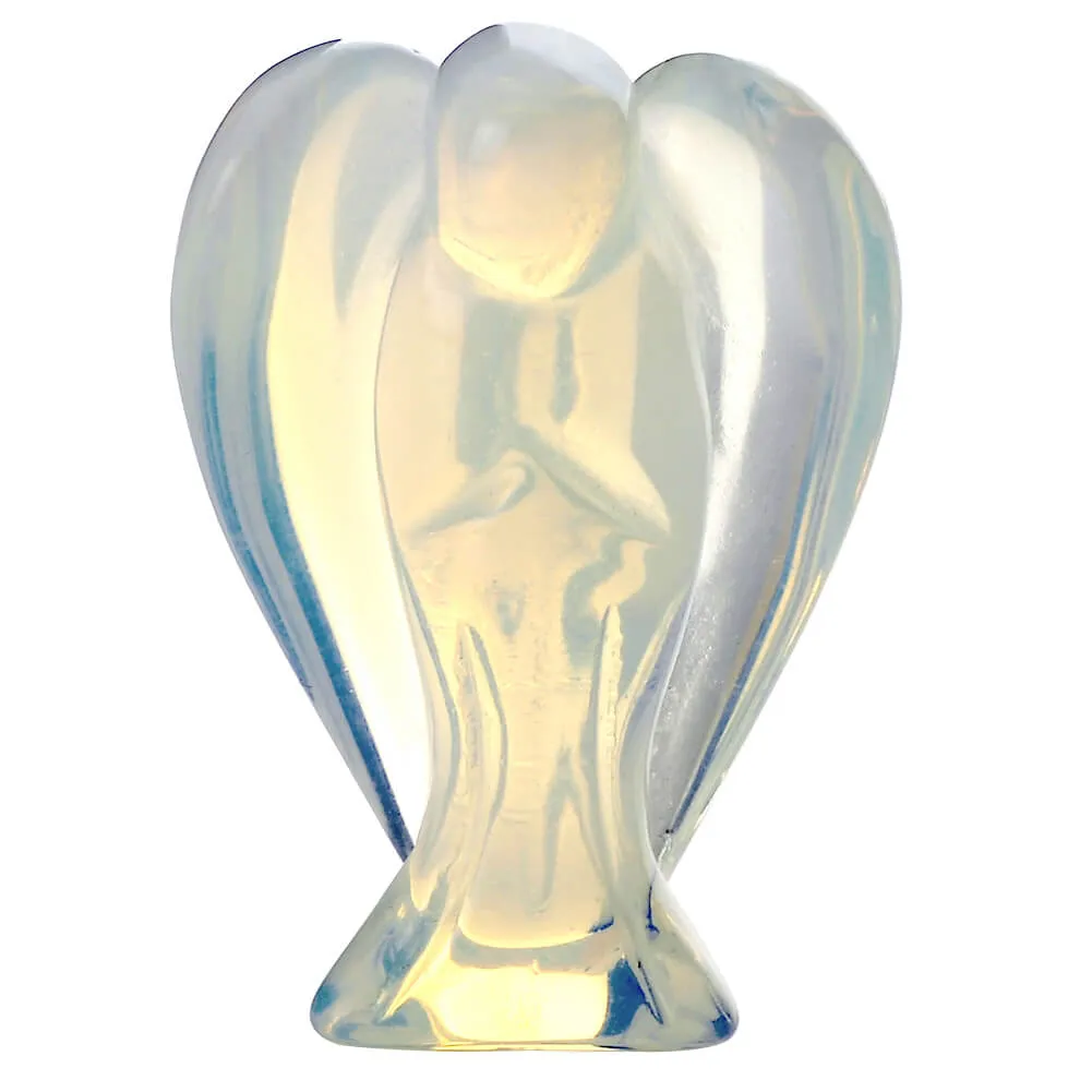 Natural Chakras Peace Angel Pocket Crystal Statue 1.5 inch | Jovivi