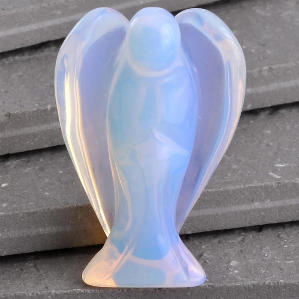 Natural Chakras Peace Angel Pocket Crystal Statue 1.5 inch | Jovivi