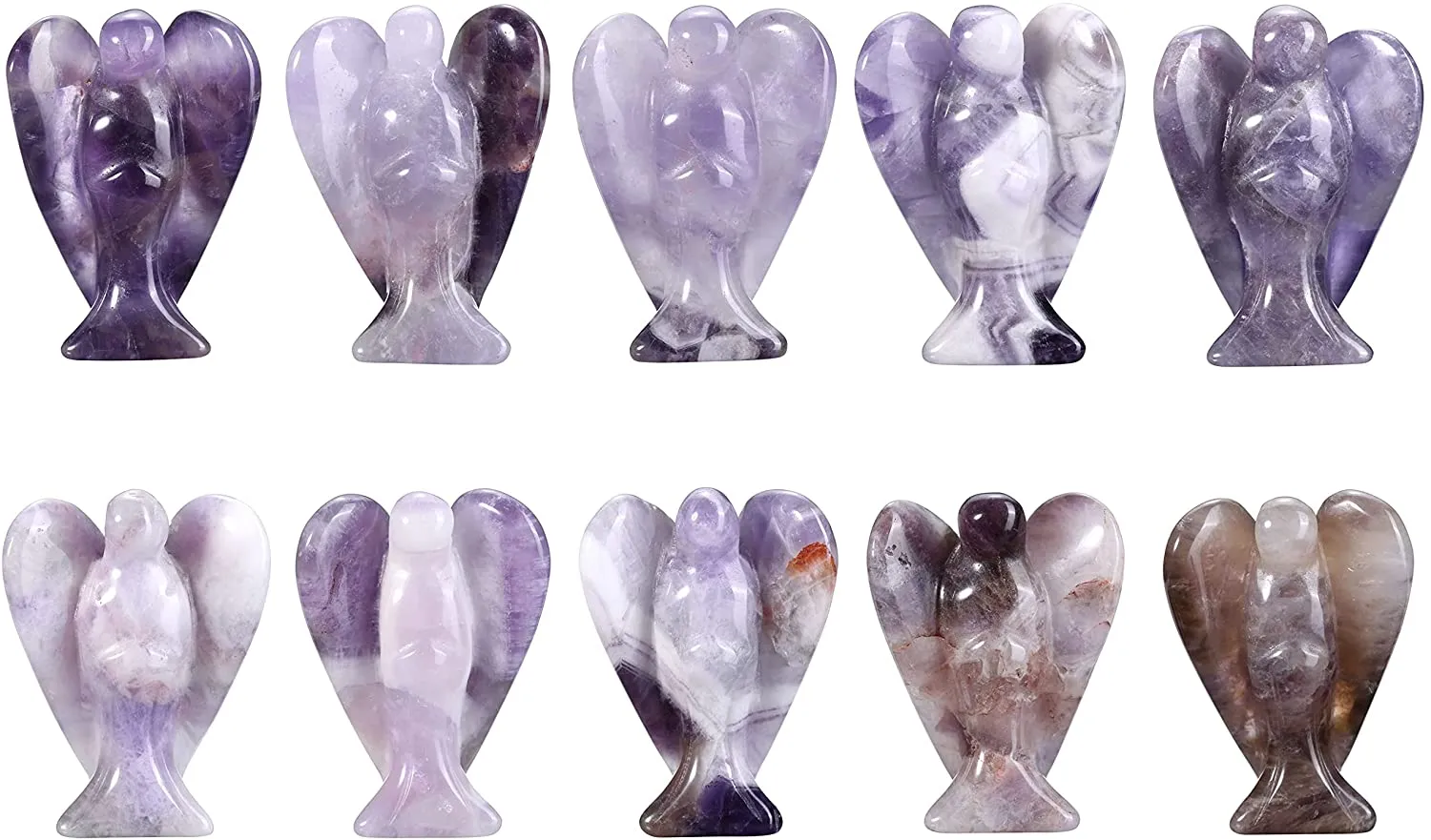 Natural Chakras Peace Angel Pocket Crystal Statue 1.5 inch | Jovivi