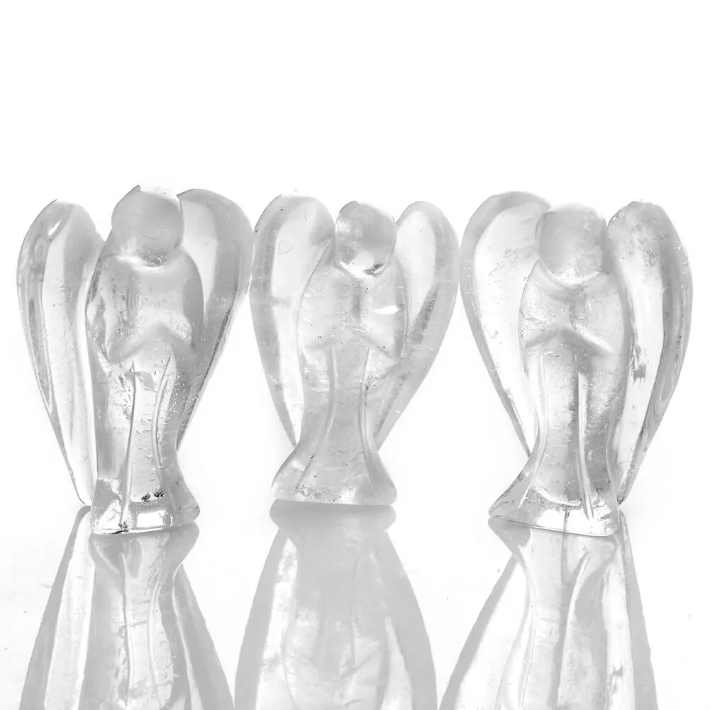 Natural Chakras Peace Angel Pocket Crystal Statue 1.5 inch | Jovivi